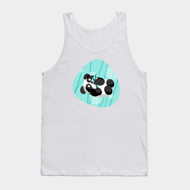 Panda & Bamboo (second background) Tank Top by Wolfano